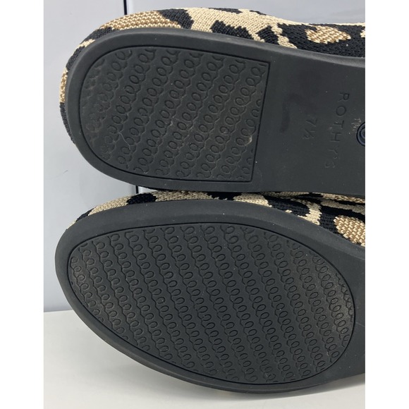 Rothys Shoes Womens 7.5 Ballet Flat Mocha Leopard Spot Animal Print Round Toe - Picture 9 of 9